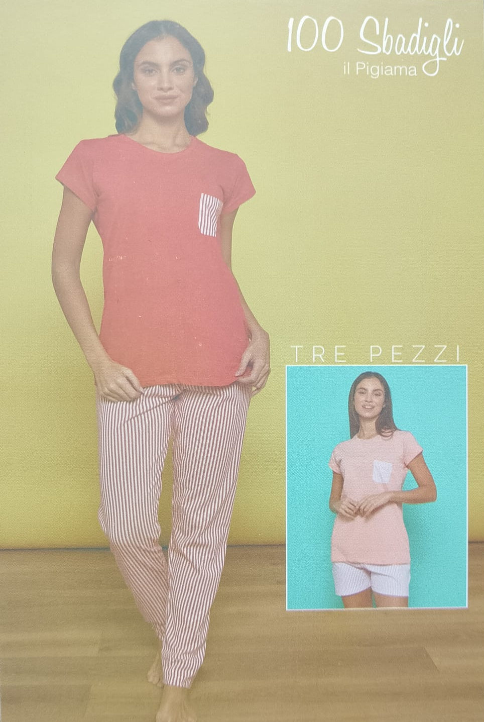 100 SBADIGLI pigiama donna 3 PEZZI DLC-704