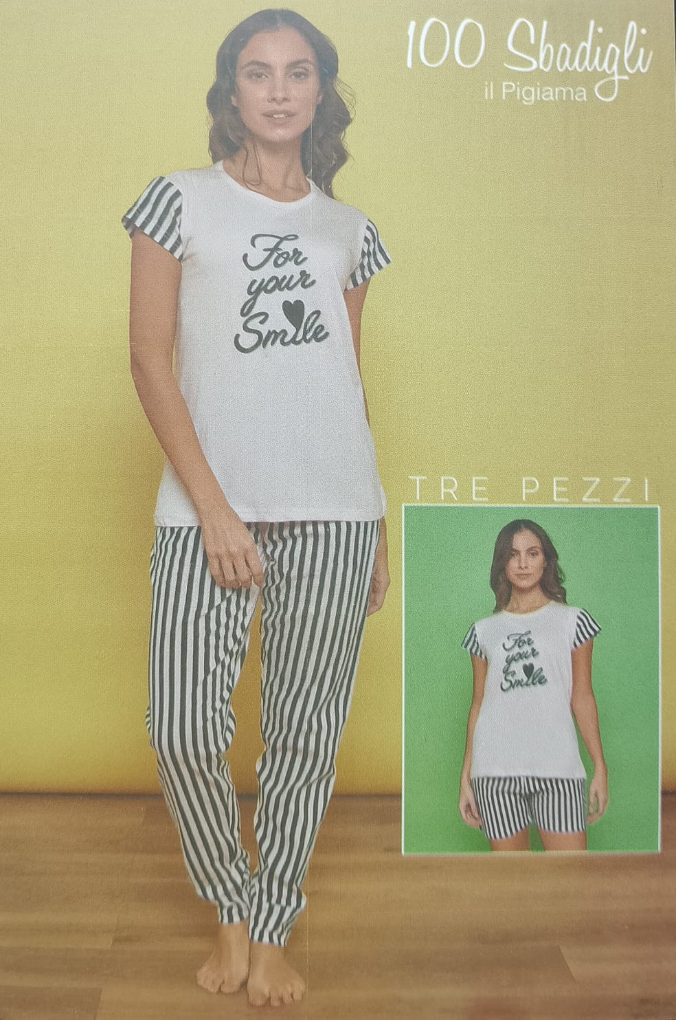 100 SBADIGLI pigiama donna 3 PEZZI DLC-708