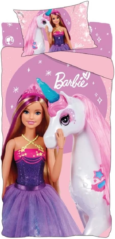 Set Lenzuola Barbie e Unicorno Singolo