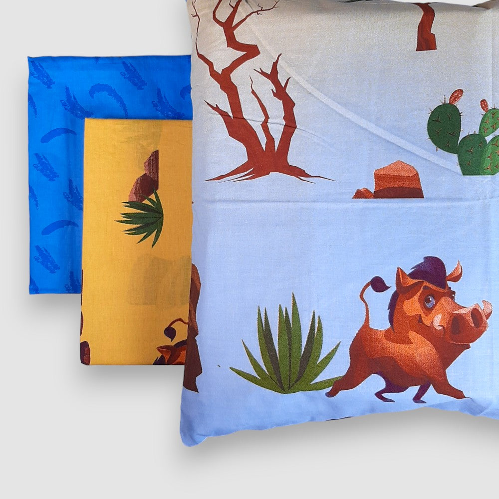 Completo Lenzuola in cotone Singolo Jungle animali