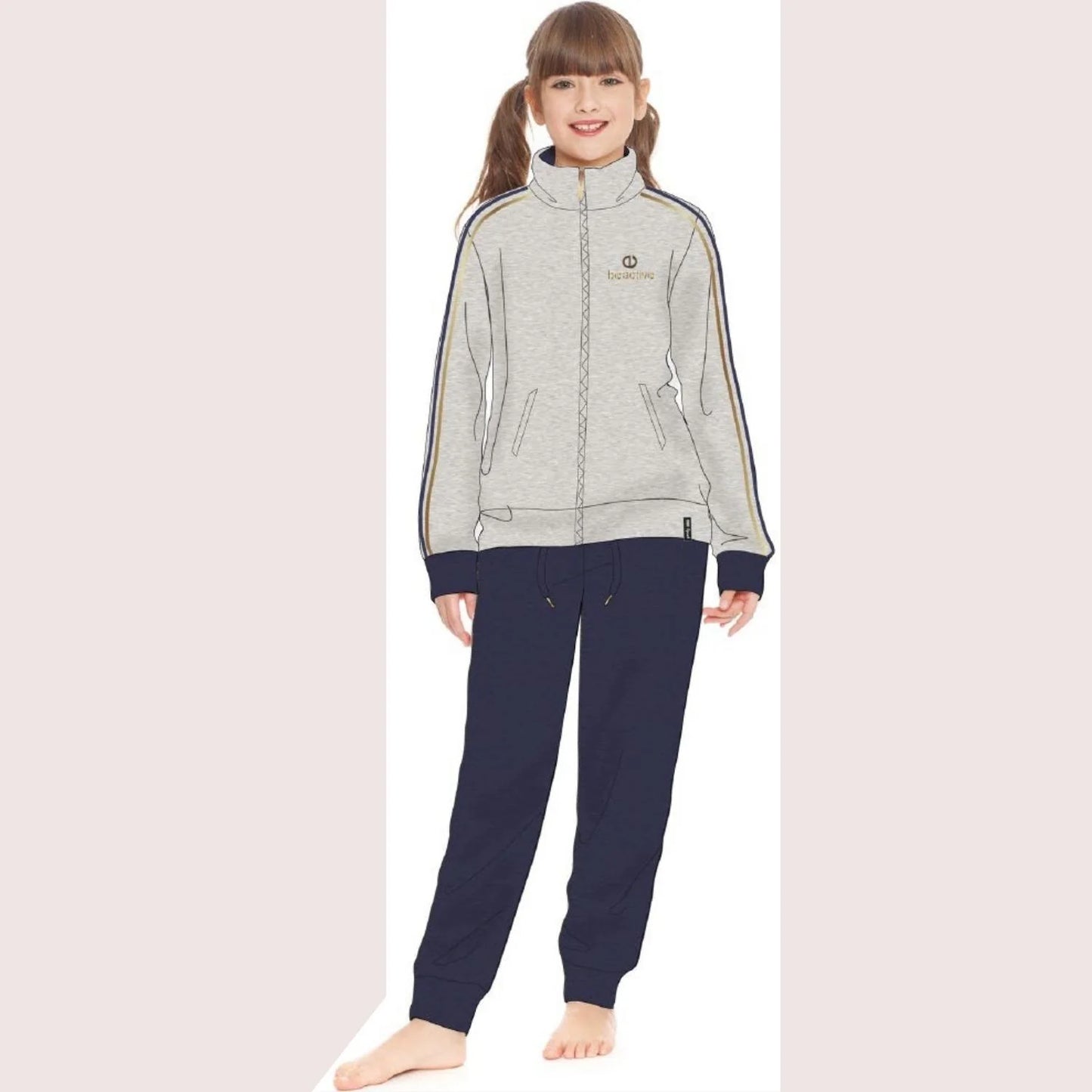Irge Tuta Felpa Bimba Zip Con Stampa Art. Ik266
