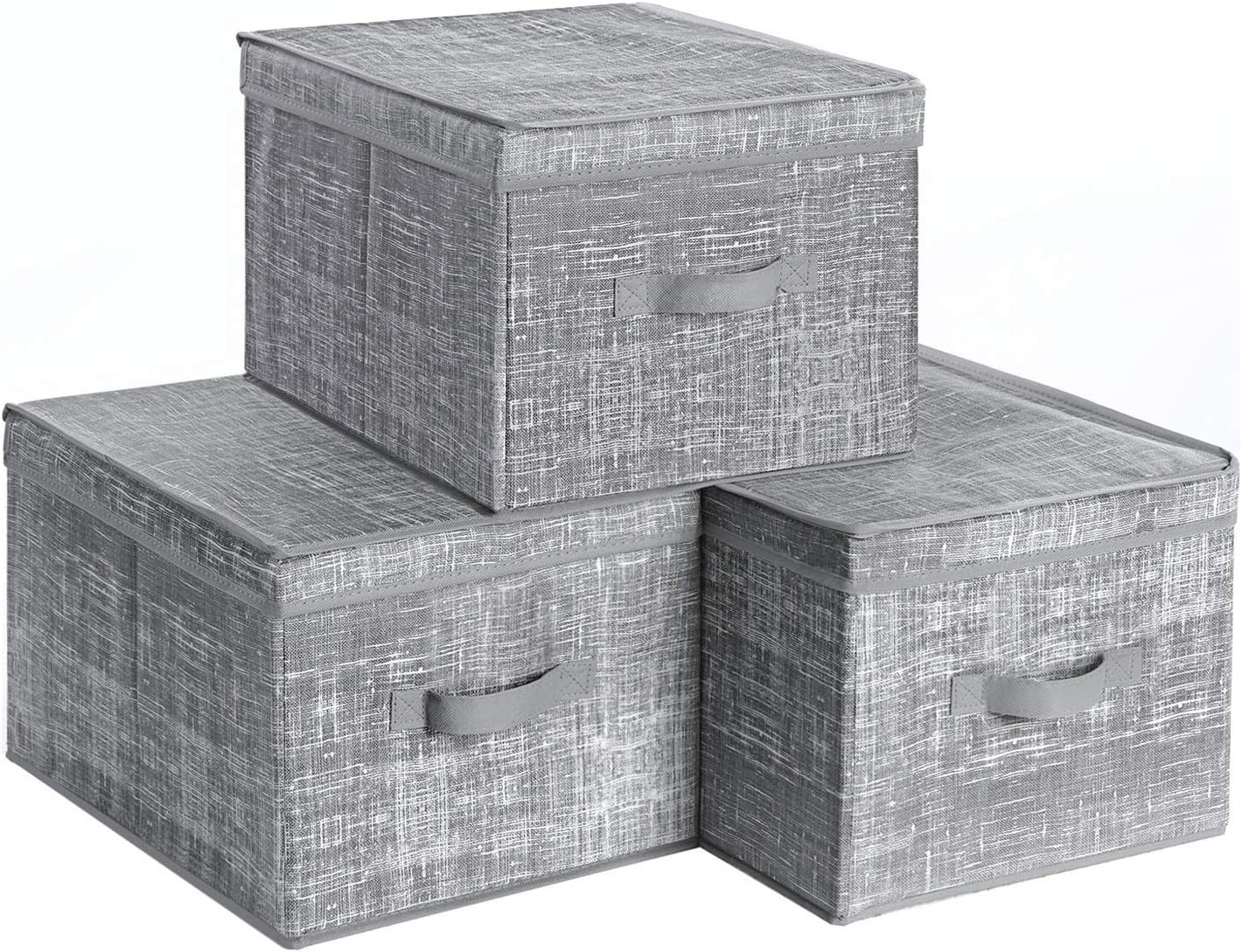 Reliable Portaoggetti Pieghevole con Coperchio, Contenitore in Tessuto con Portaetichetta, Organizzatore, 30 x 40 x 25 cm