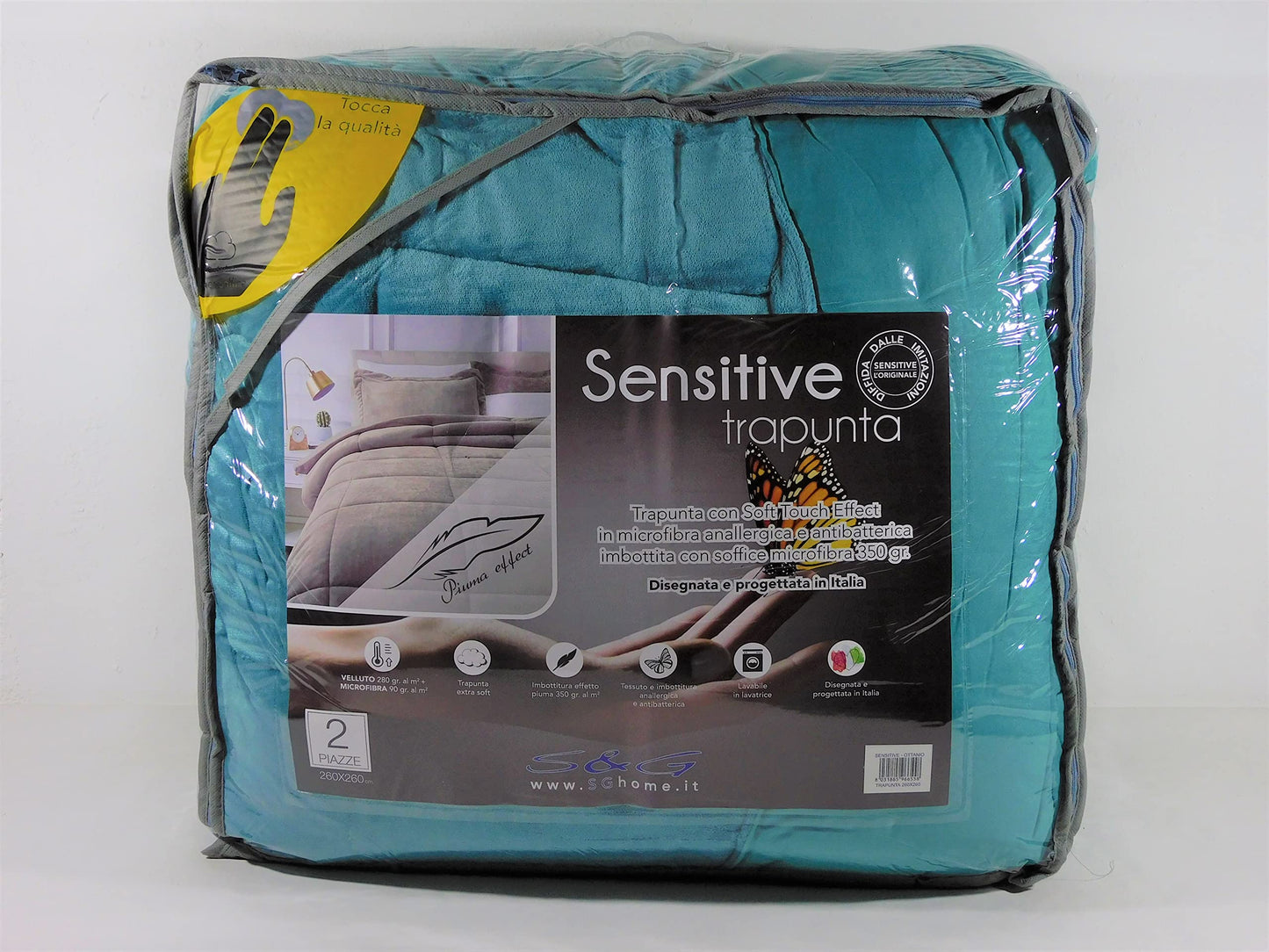 Trapunta Piumone Velluto Effetto Pail Sensitive Matrimoniale