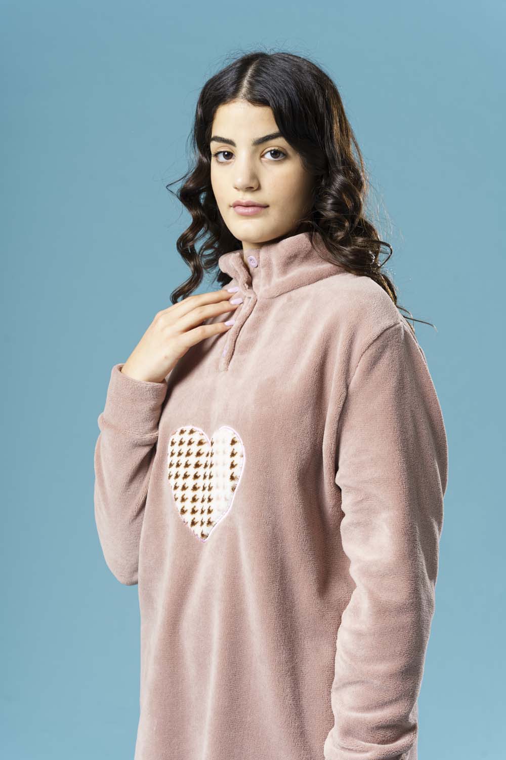 Pigiama donna coral fleece Love me CD017