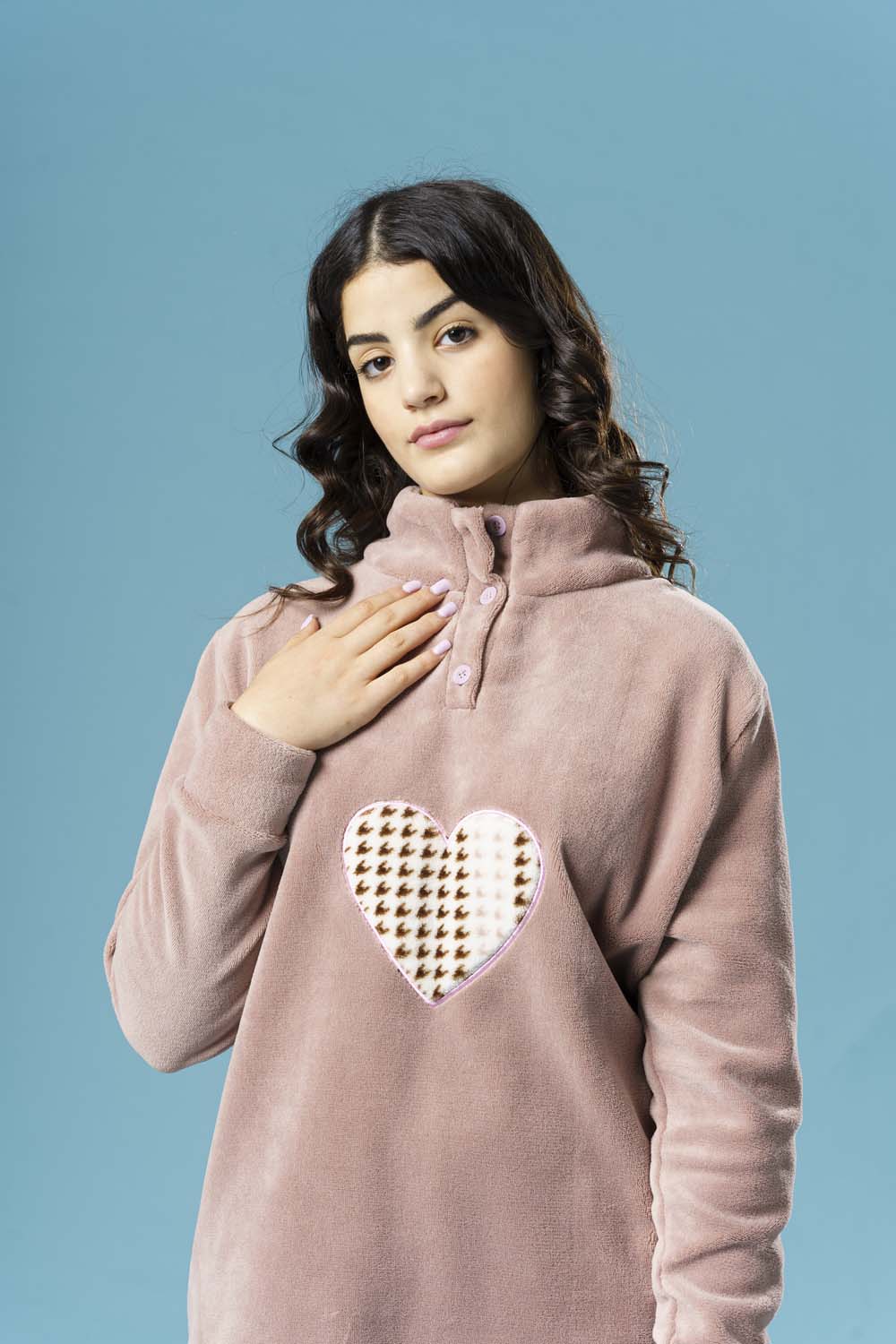 Pigiama donna coral fleece Love me CD017