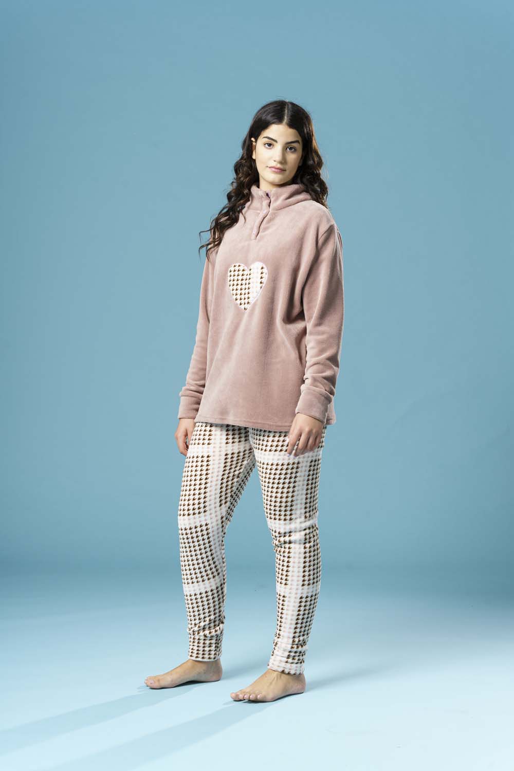 Pigiama donna coral fleece Love me CD017