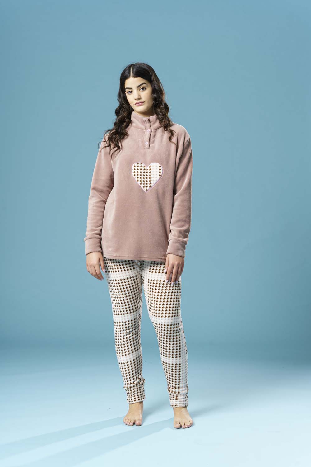 Pigiama donna coral fleece Love me CD017