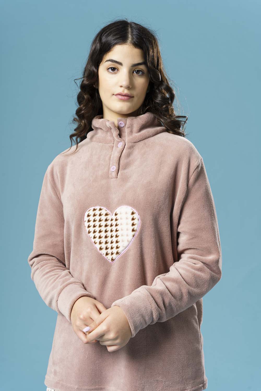 Pigiama donna coral fleece Love me CD017