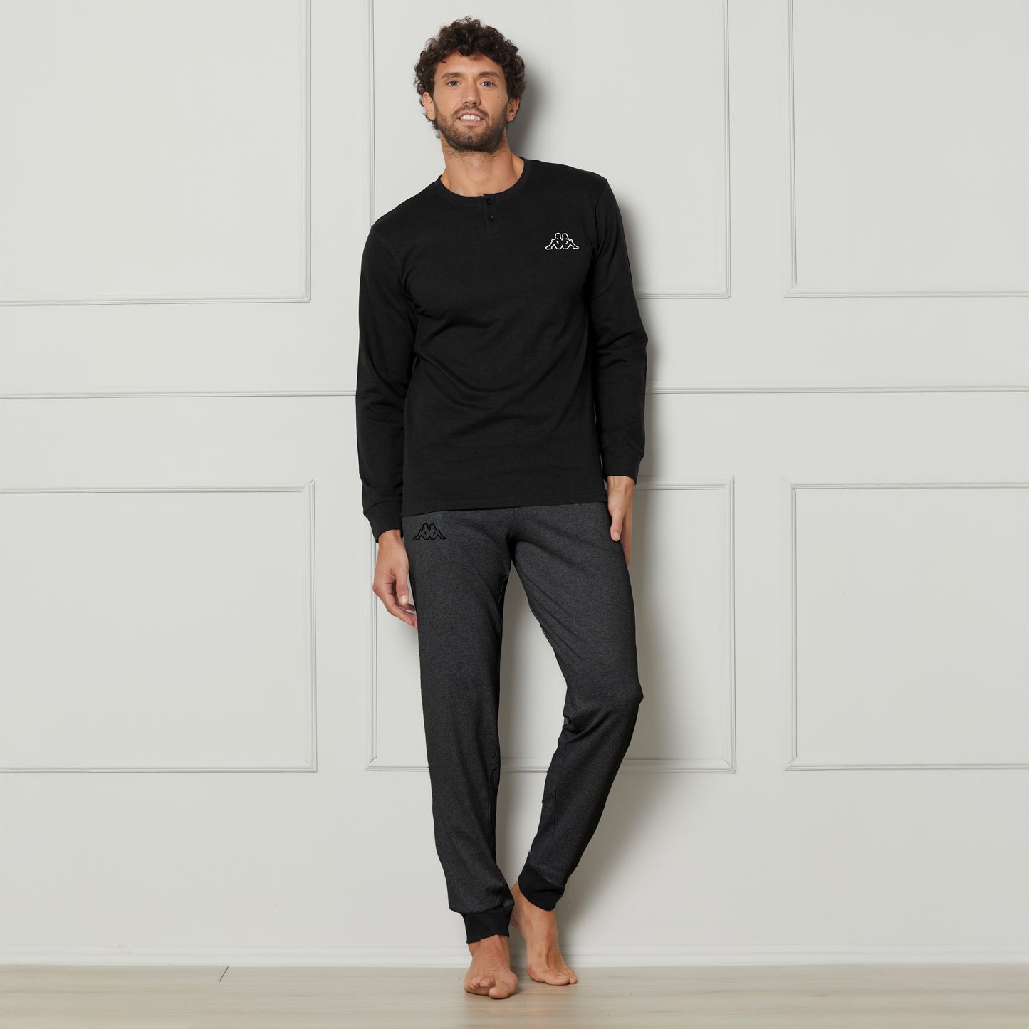 Kappa Pigiama Uomo cotone scollo a serafino KMS25400