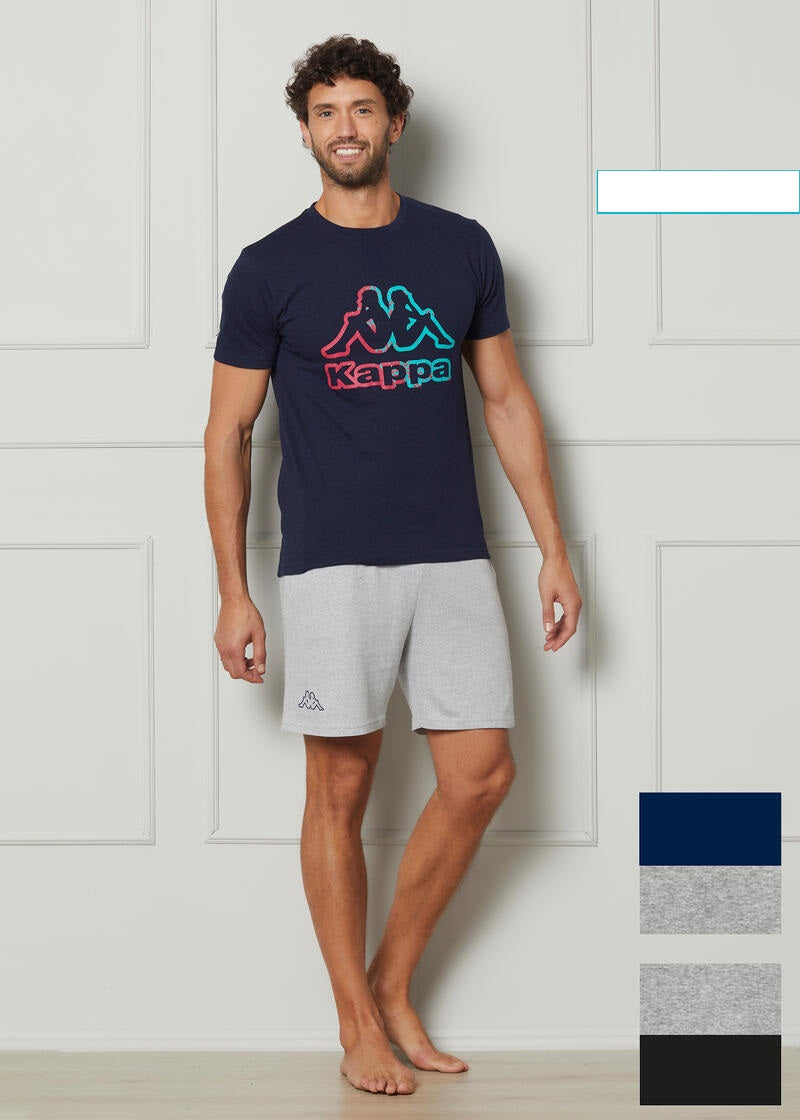 Kappa Pigiama Uomo Estivo Mezza Manica e Pantaloncino KMS25436