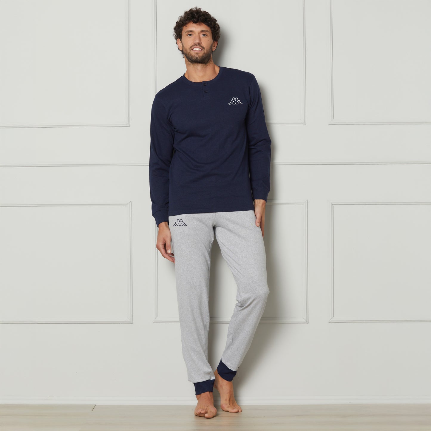 Kappa Pigiama Uomo cotone scollo a serafino KMS25400