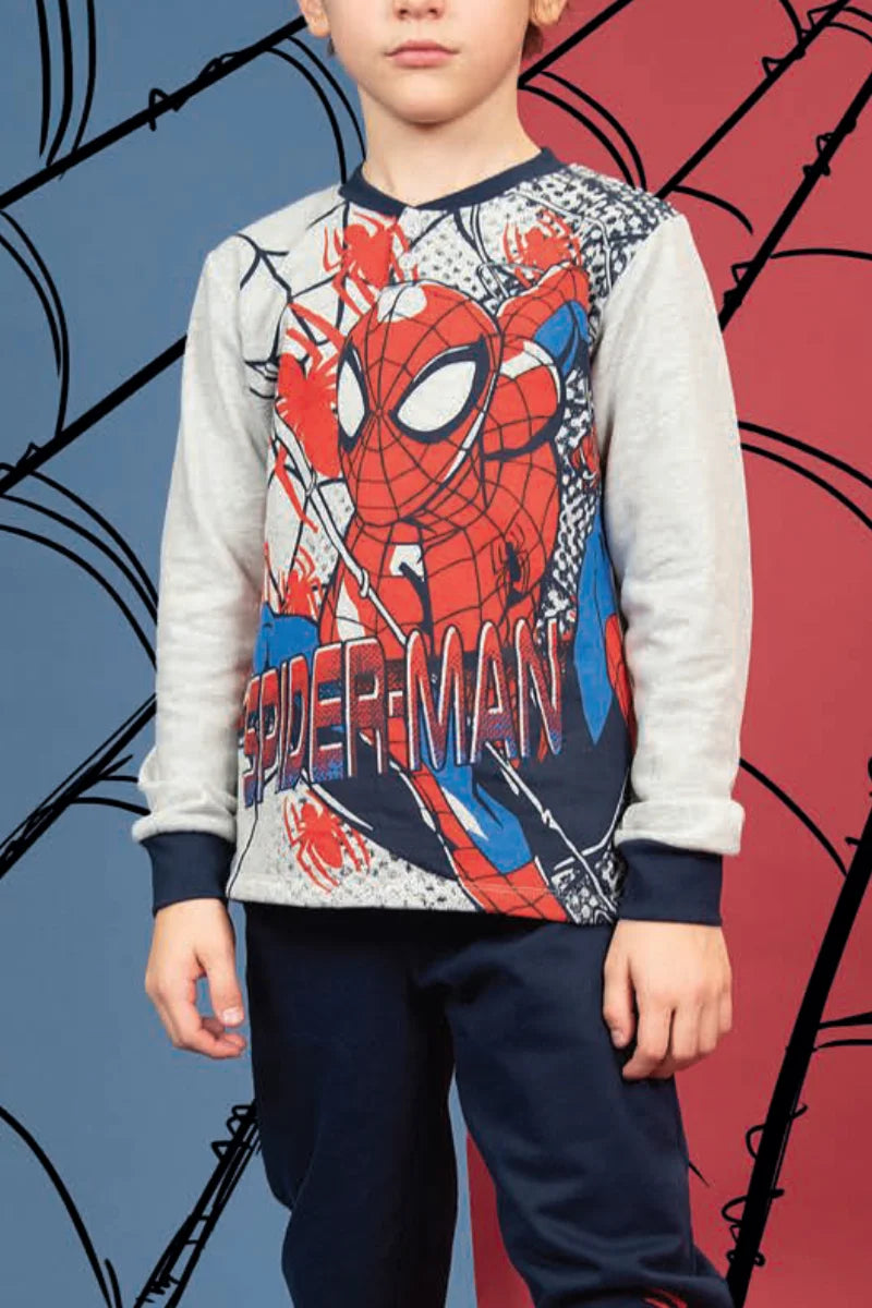 Pigiama cotone felpato Spiderman Marvel MV40M4406