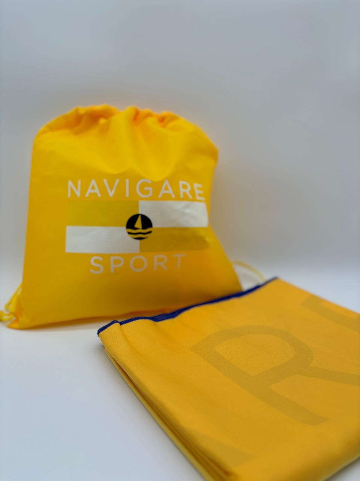 Telo mare microfibra Navigare Sport con sacca