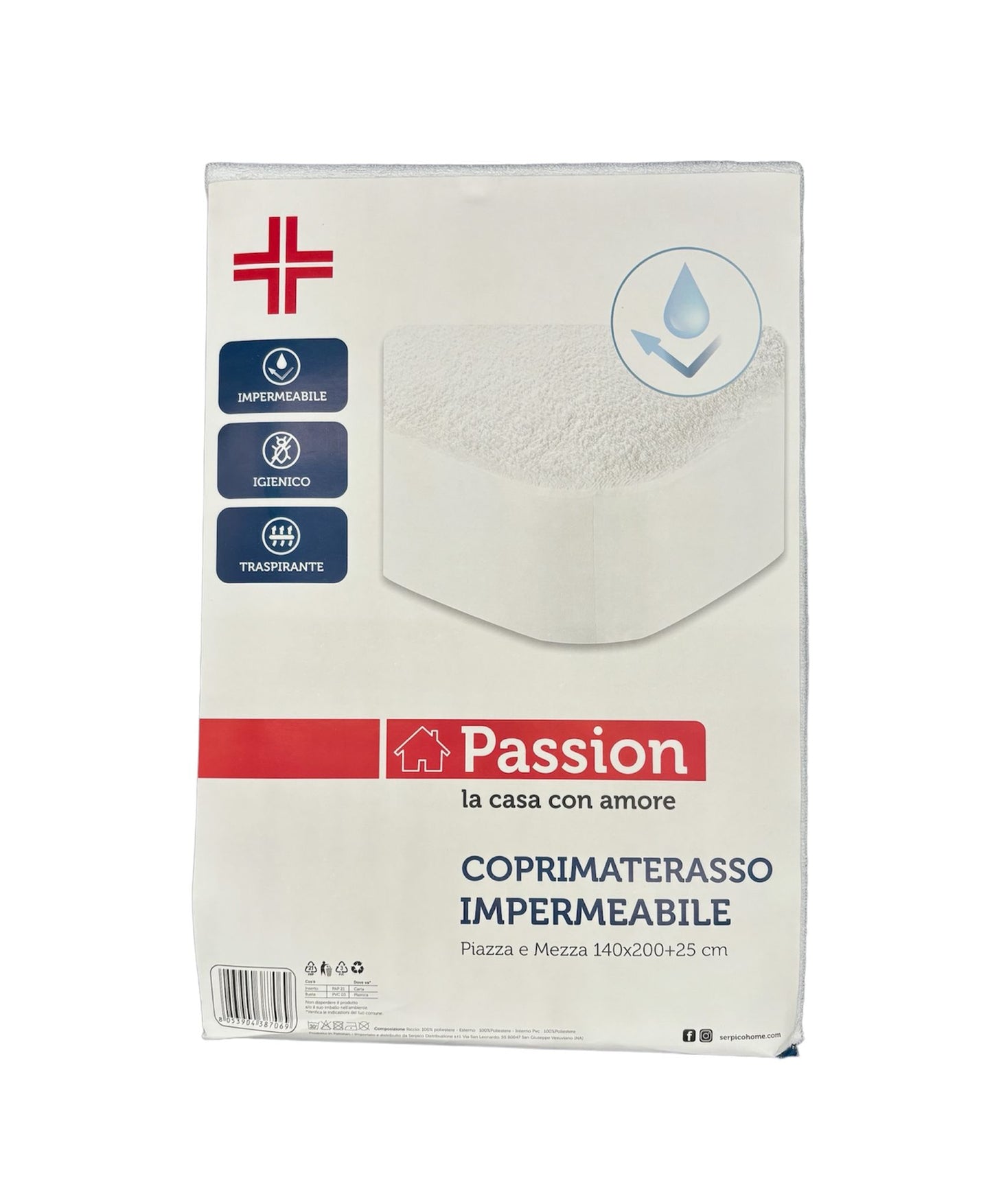 Coprimaterasso impermeabile Piazza e mezzo - Passion