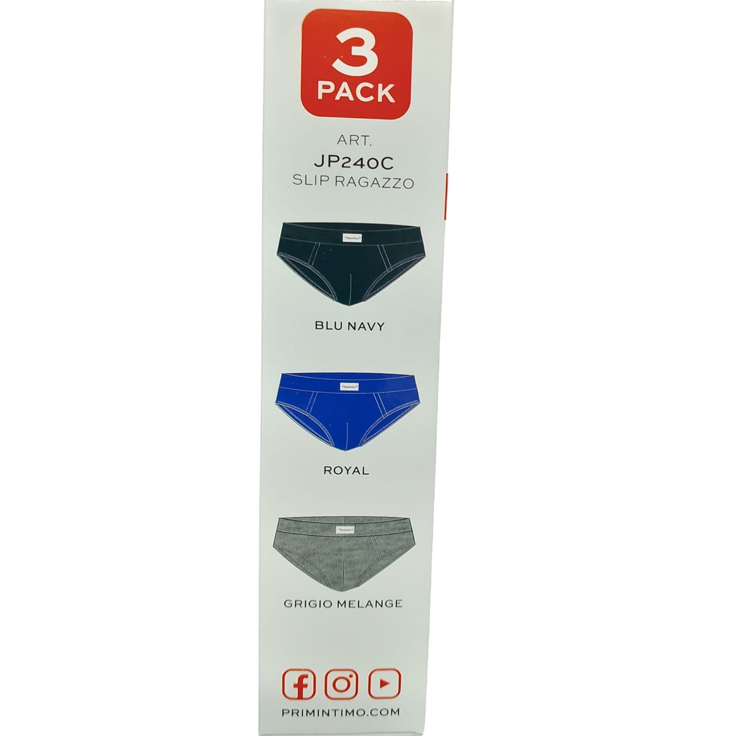 Primintimo 3 Slip Ragazzo Cotone Elasticizzato JP240