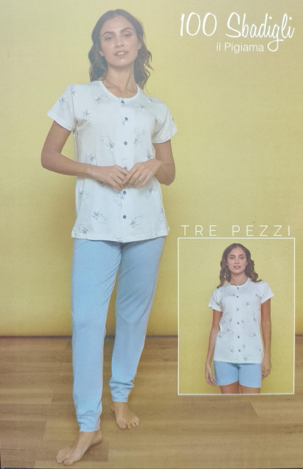100 SBADIGLI pigiama donna 3 PEZZI DLC-703