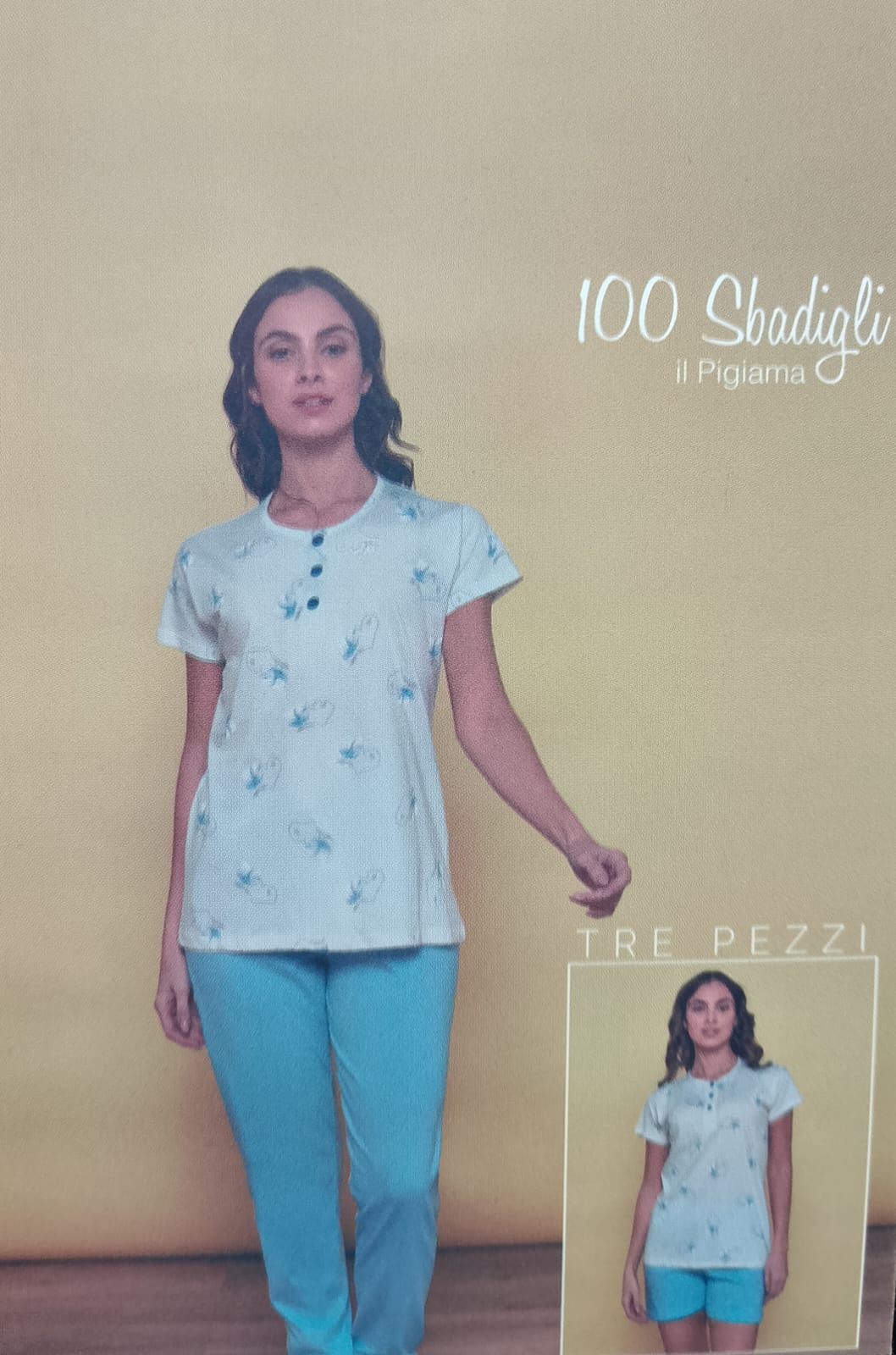 100 SBADIGLI pigiama donna 3 PEZZI DLC-715