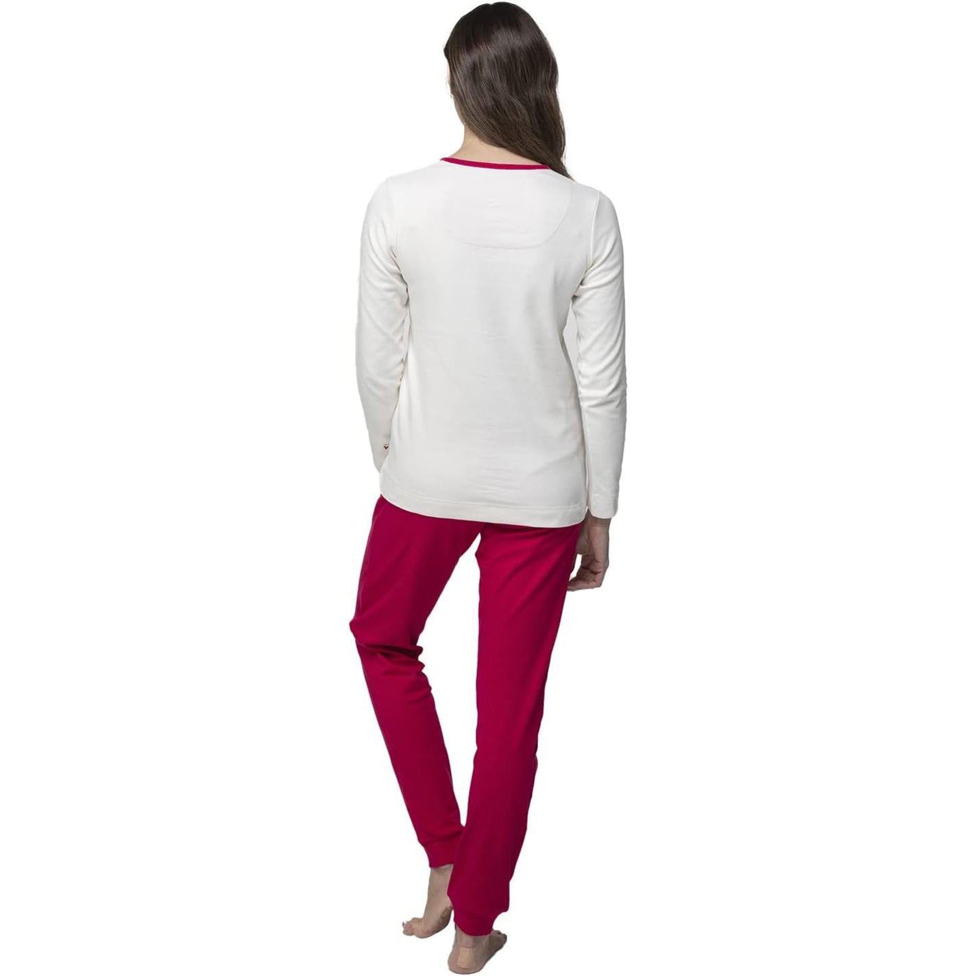 LOVABLE Pigiama donna caldo cotone modello serafino - L0CHA