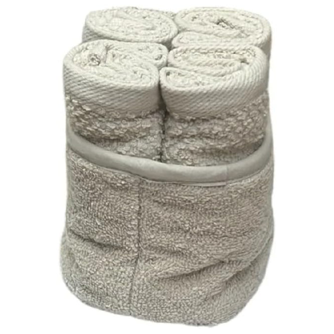 Bassetti Lavette Set 4 Pezzi con Cestino in Spugna da 430 gr. m/q di Puro Cotone cm 30x30