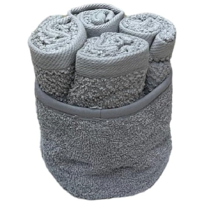 Bassetti Lavette Set 4 Pezzi con Cestino in Spugna da 430 gr. m/q di Puro Cotone cm 30x30