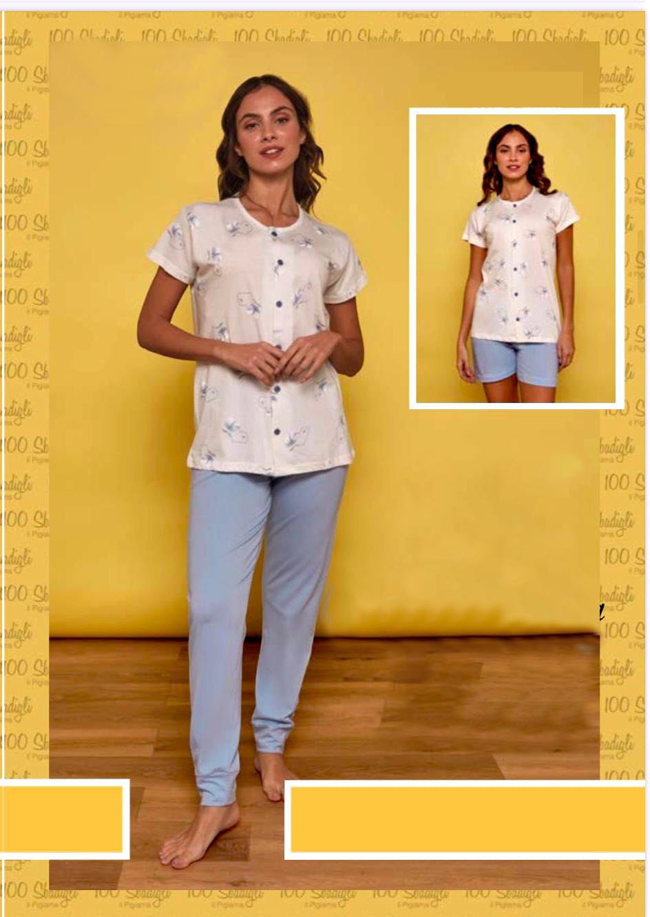 100 SBADIGLI pigiama donna 3 PEZZI DLC-703