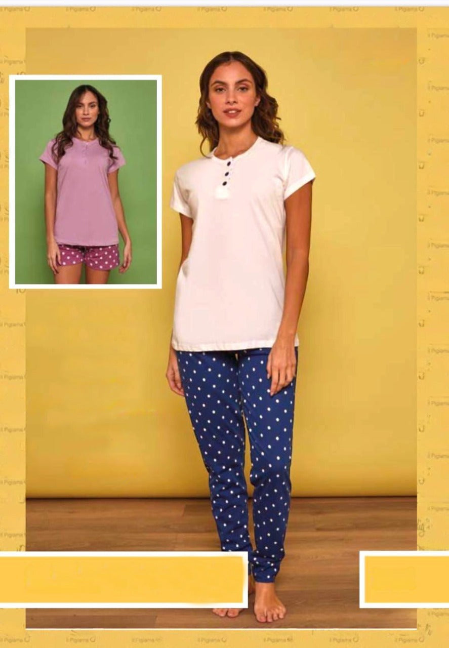 100 SBADIGLI pigiama donna 3 PEZZI DLC-702