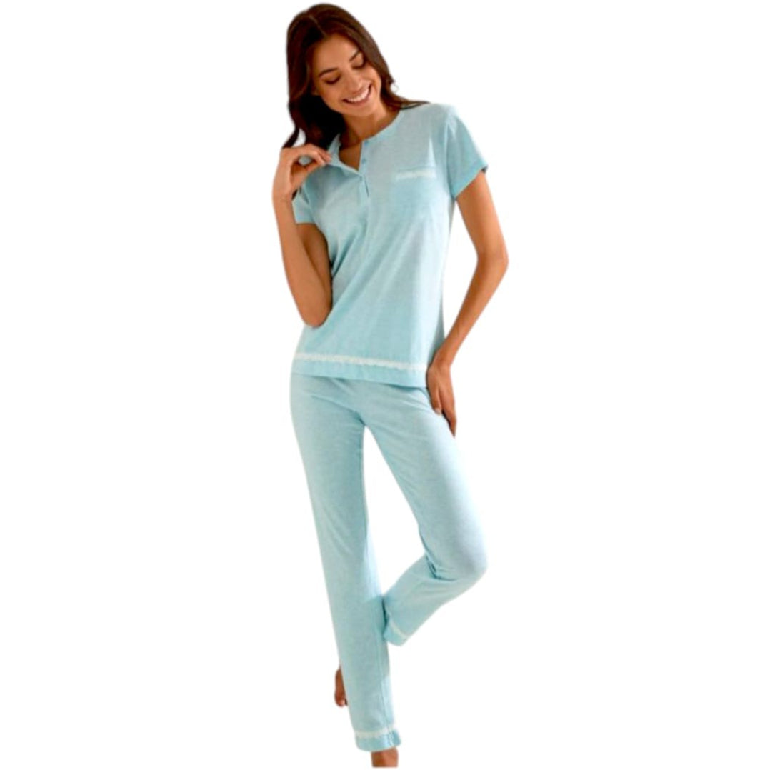 Il Granchio Pigiama Donna Mezza Manica e Pantalone Lungo 5096