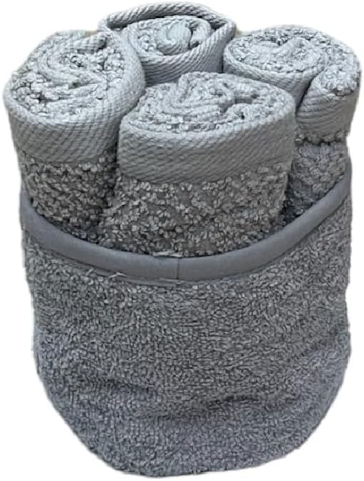 Bassetti Lavette Set 4 Pezzi con Cestino in Spugna da 430 gr. m/q di Puro Cotone cm 30x30