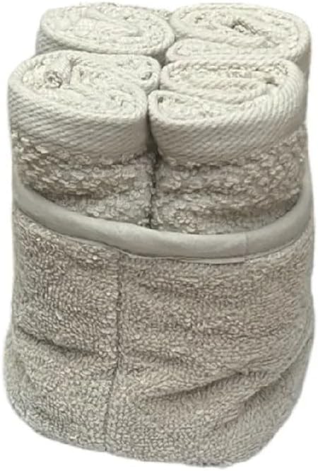 Bassetti Lavette Set 4 Pezzi con Cestino in Spugna da 430 gr. m/q di Puro Cotone cm 30x30