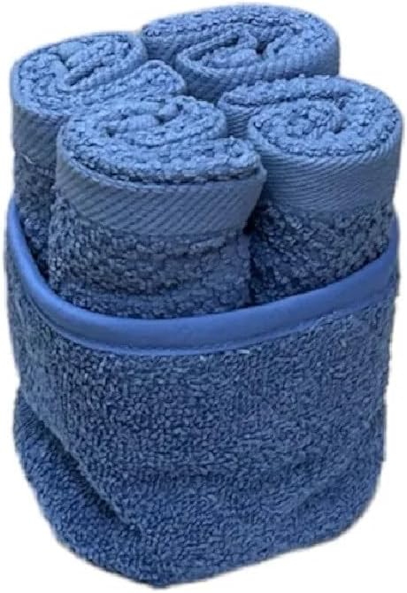 Bassetti Lavette Set 4 Pezzi con Cestino in Spugna da 430 gr. m/q di Puro Cotone cm 30x30