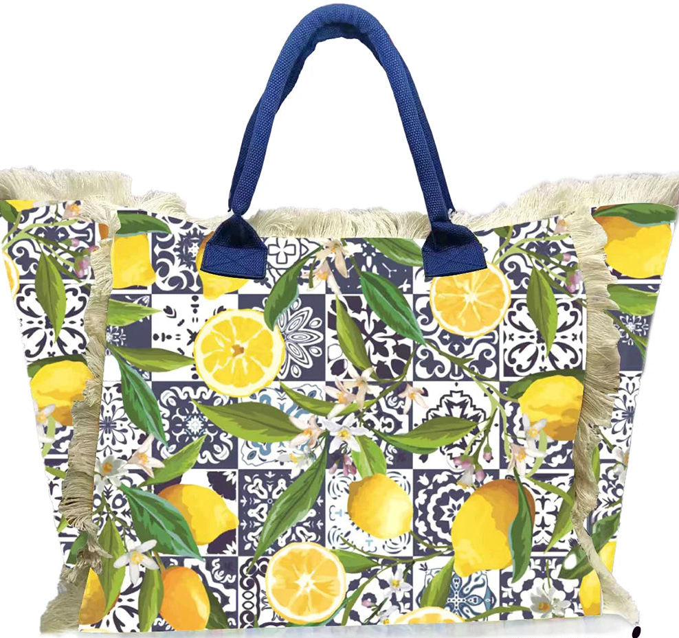 Borsa Mare Shopping Bag Maioliche Limoni