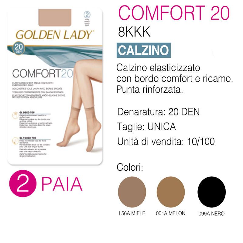 Calzini Comfort 20 Golden Lady - 2 Paia