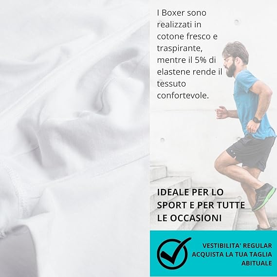 Cotonella Boxer Uomo In Cotone Elasticizzato Pacco Da 2 - Art.2384