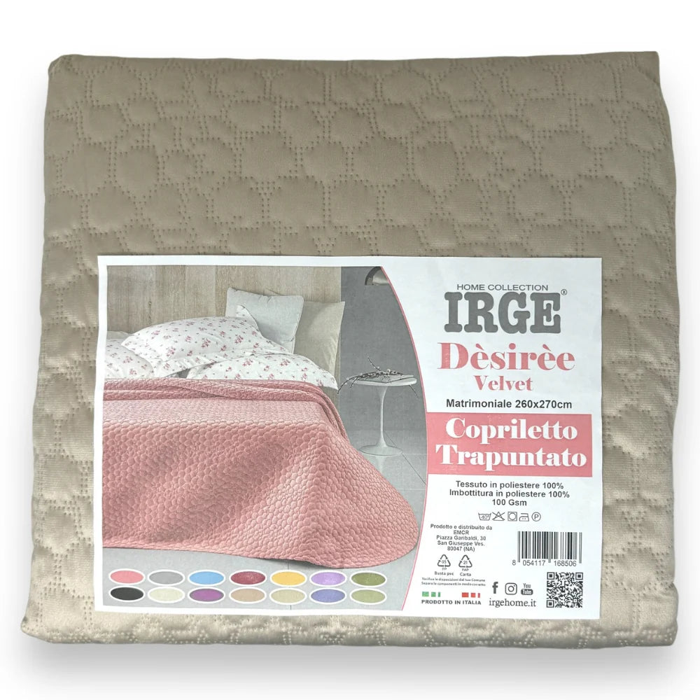 Irge Copriletto Trapuntato Matrimoniale Velvet - Desiree'