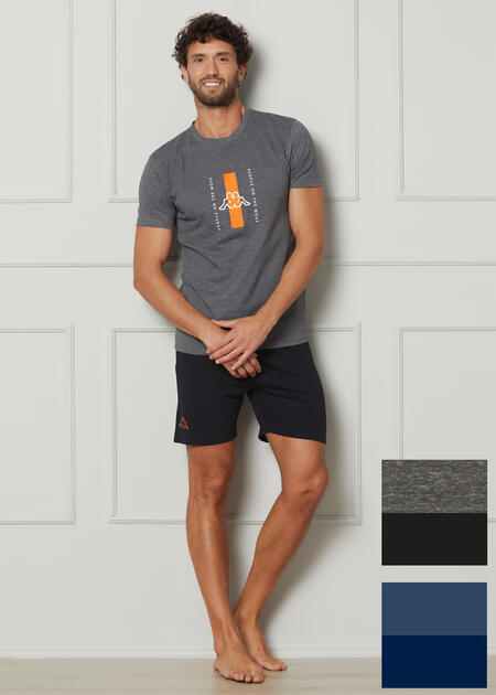 Kappa Pigiama Uomo Mezza Manica e Pantaloncino KMS25427