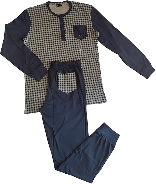 LOVABLE Pigiama Uomo Cotone Lungo Serafino