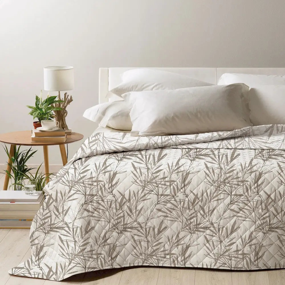 Palmera di SG HOME Trapuntino 2 Posti + Completo Letto Tinta Unita