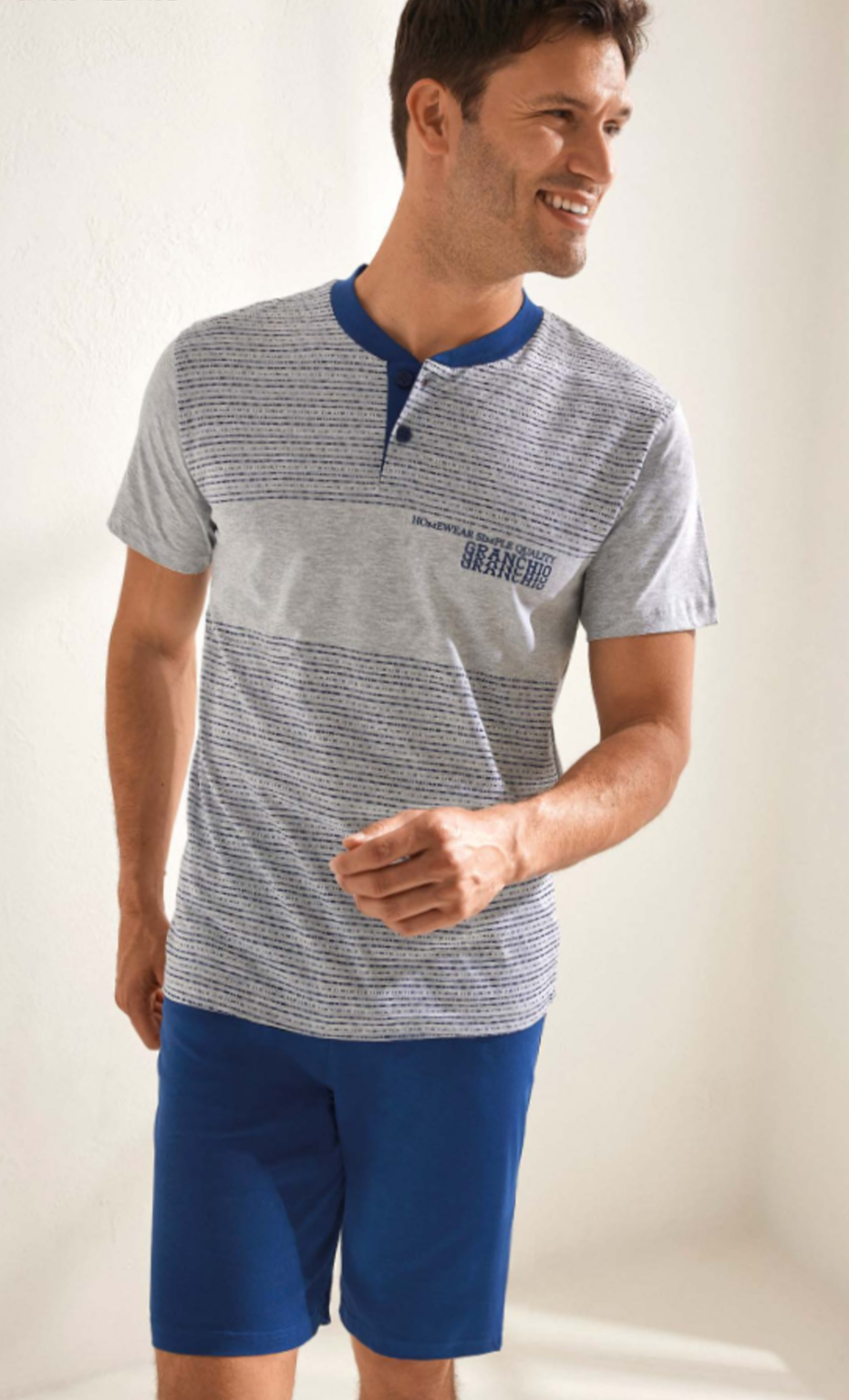 Il Granchio Pigiama Uomo in Cotone GP1122