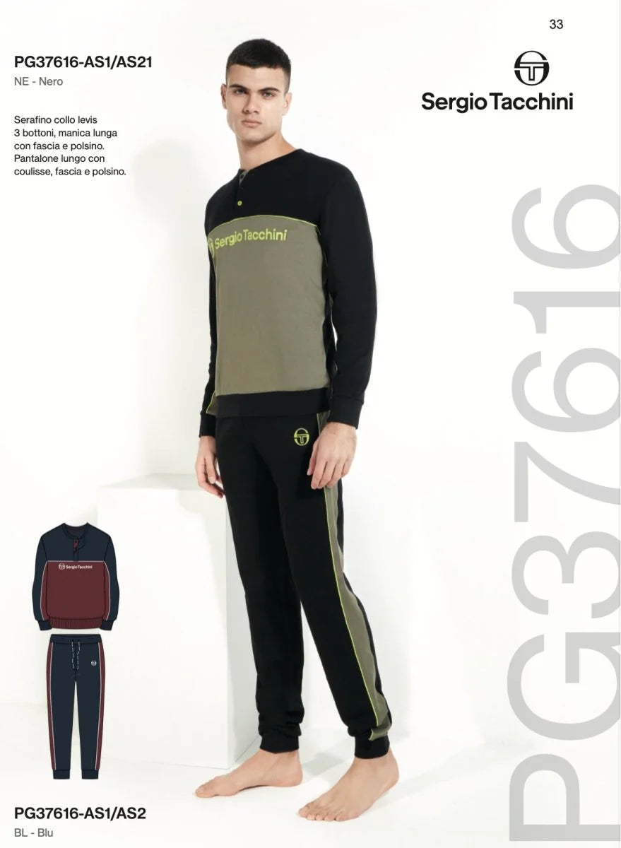 Pigiama uomo Sergio Tacchini caldo cotone interlock PG37616