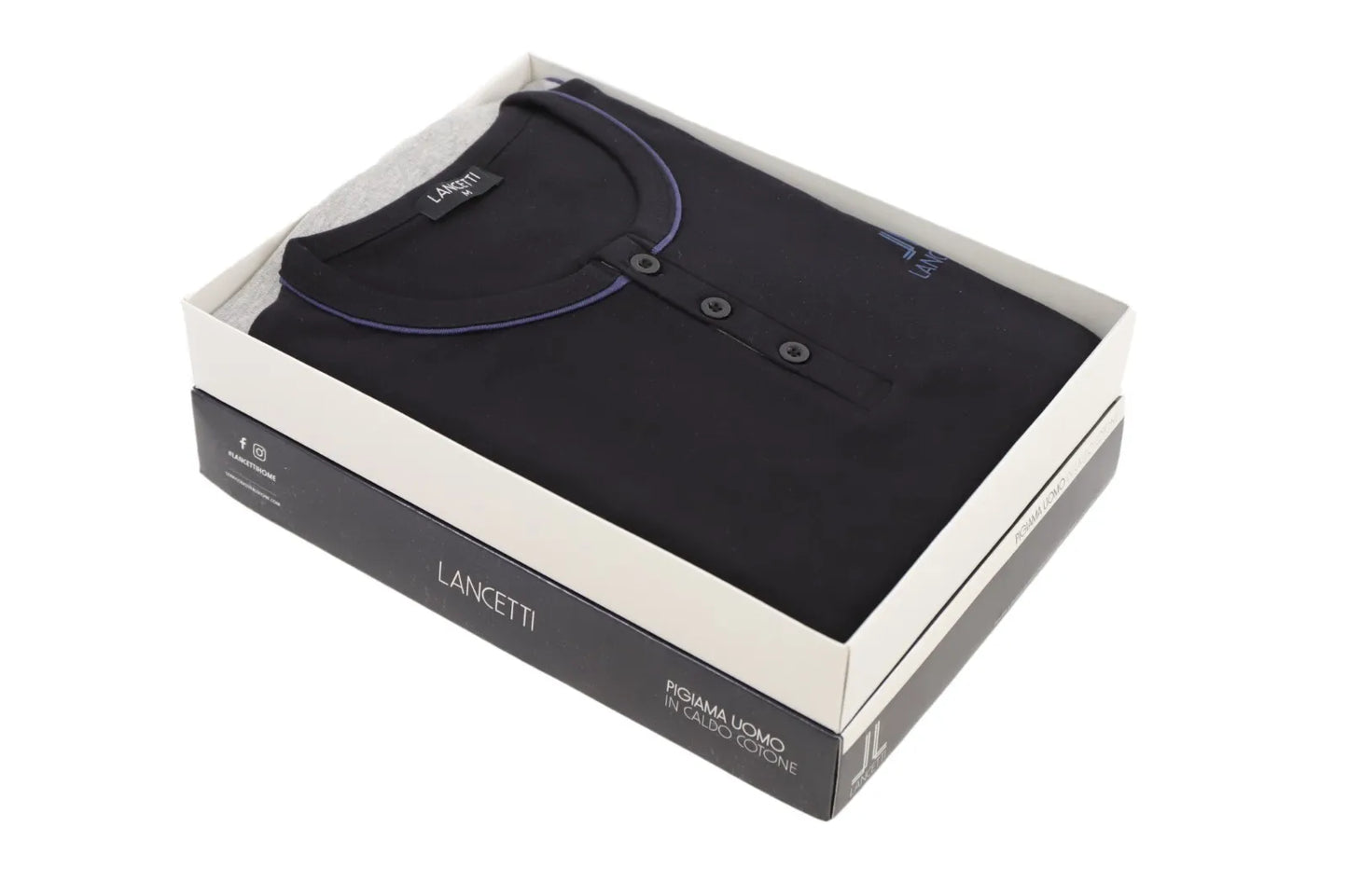 Lancetti Pigiama Uomo Interlock Caldo Cotone LMW00146