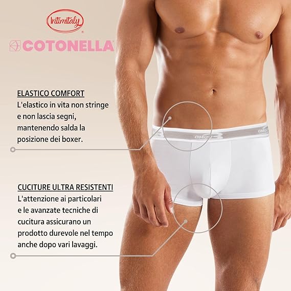 Cotonella Boxer Uomo In Cotone Elasticizzato Pacco Da 2 - Art.2384