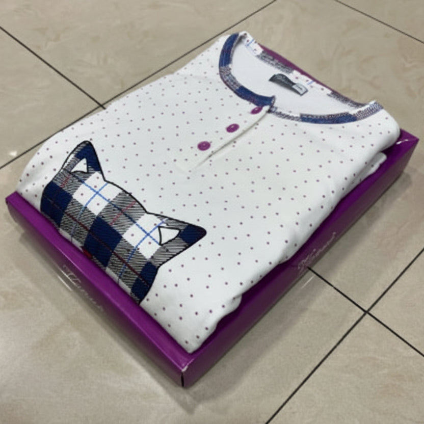 Vanue' Pigiama Donna Serafino In Caldo Cotone VS0667