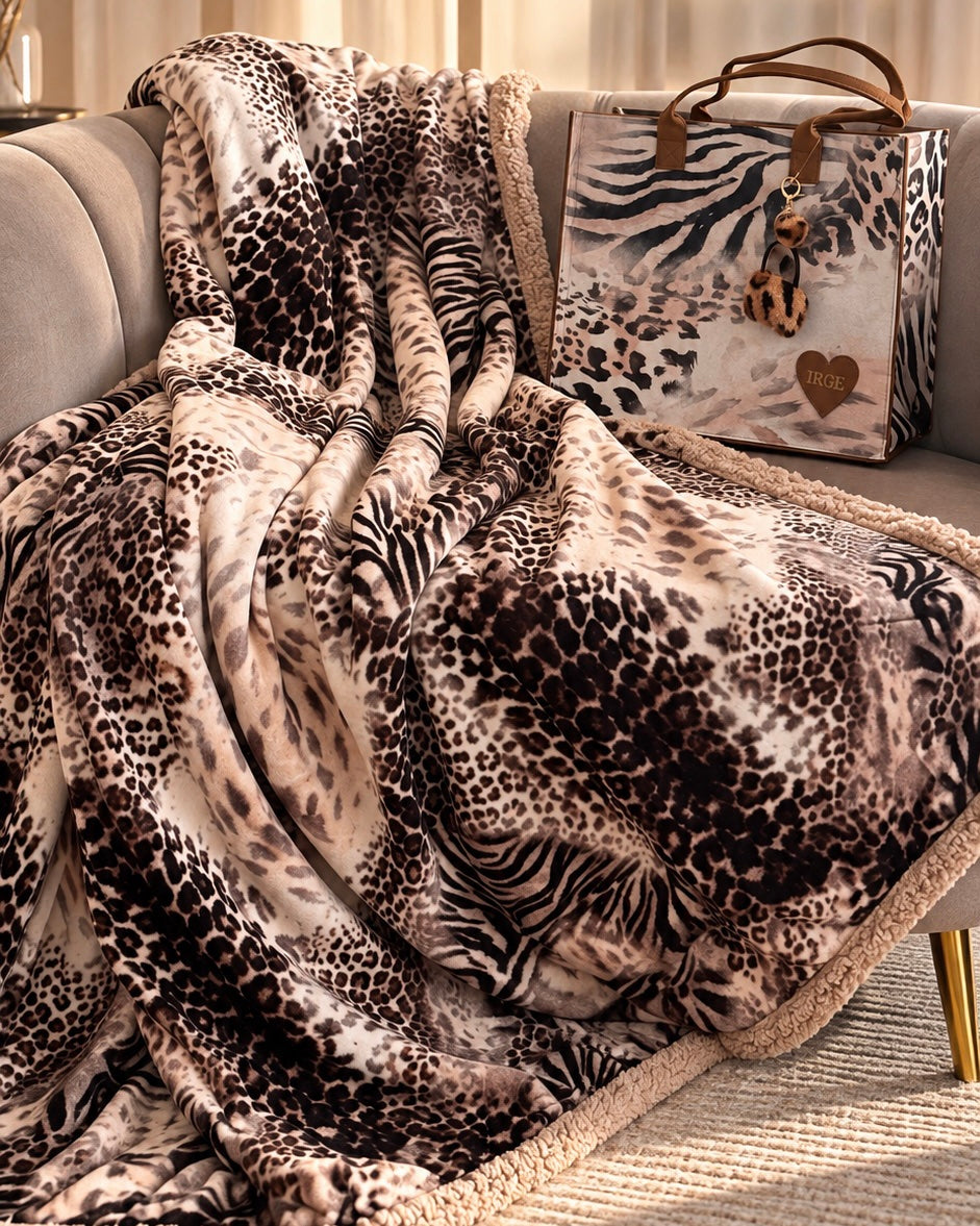 Bag con Plaid Honolulu Animalier + Portachiavi Omaggio Flannel e Sherpa