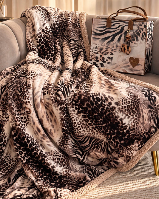 Bag con Plaid Honolulu Animalier + Portachiavi Omaggio Flannel e Sherpa