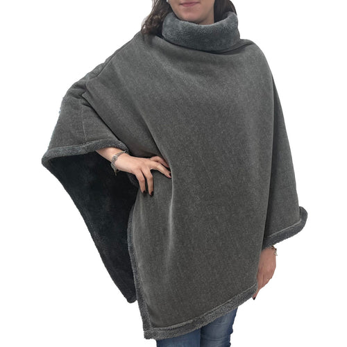 Aury Poncho collo alto con Sherpa