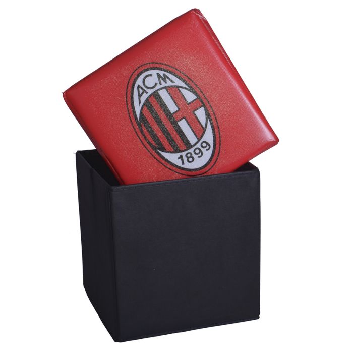 AC Milan Pouf Contenitore, Rosso, 31x31x33 cm