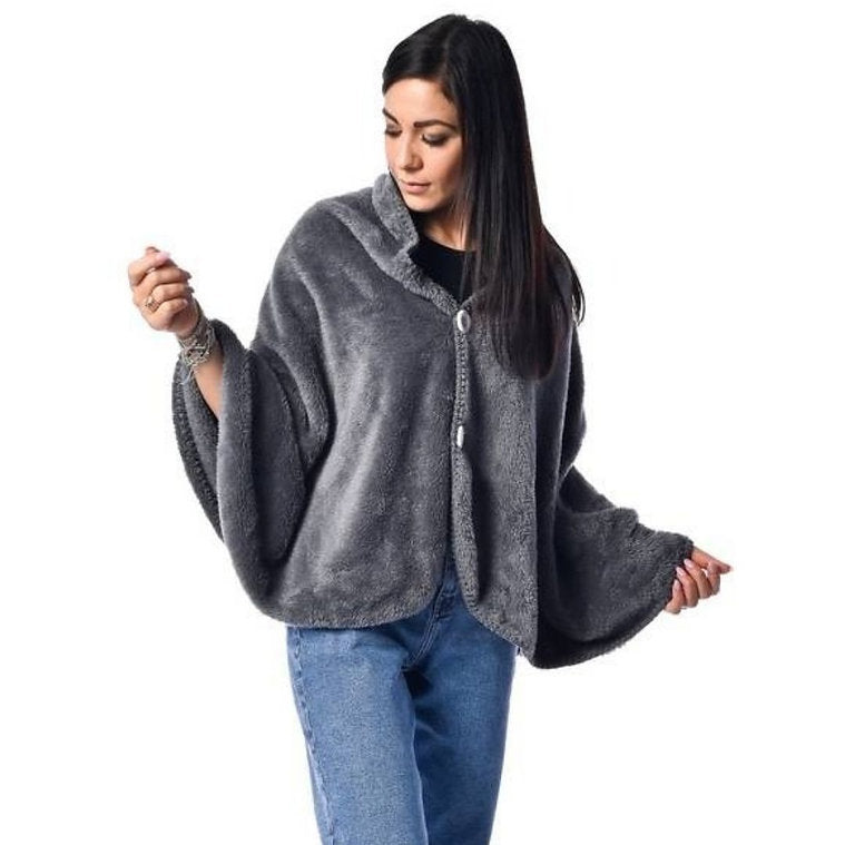 Poncho in luxury plaid sherpa Soffice S&G Home