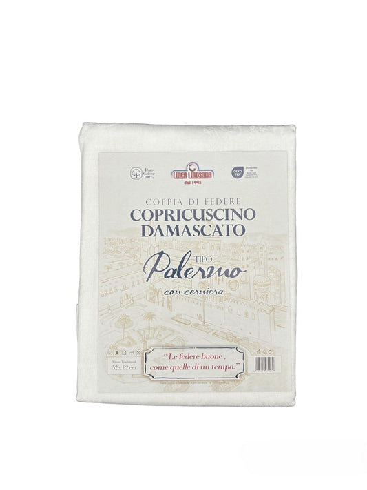Coppia di federe damascate - Linea Lindsana