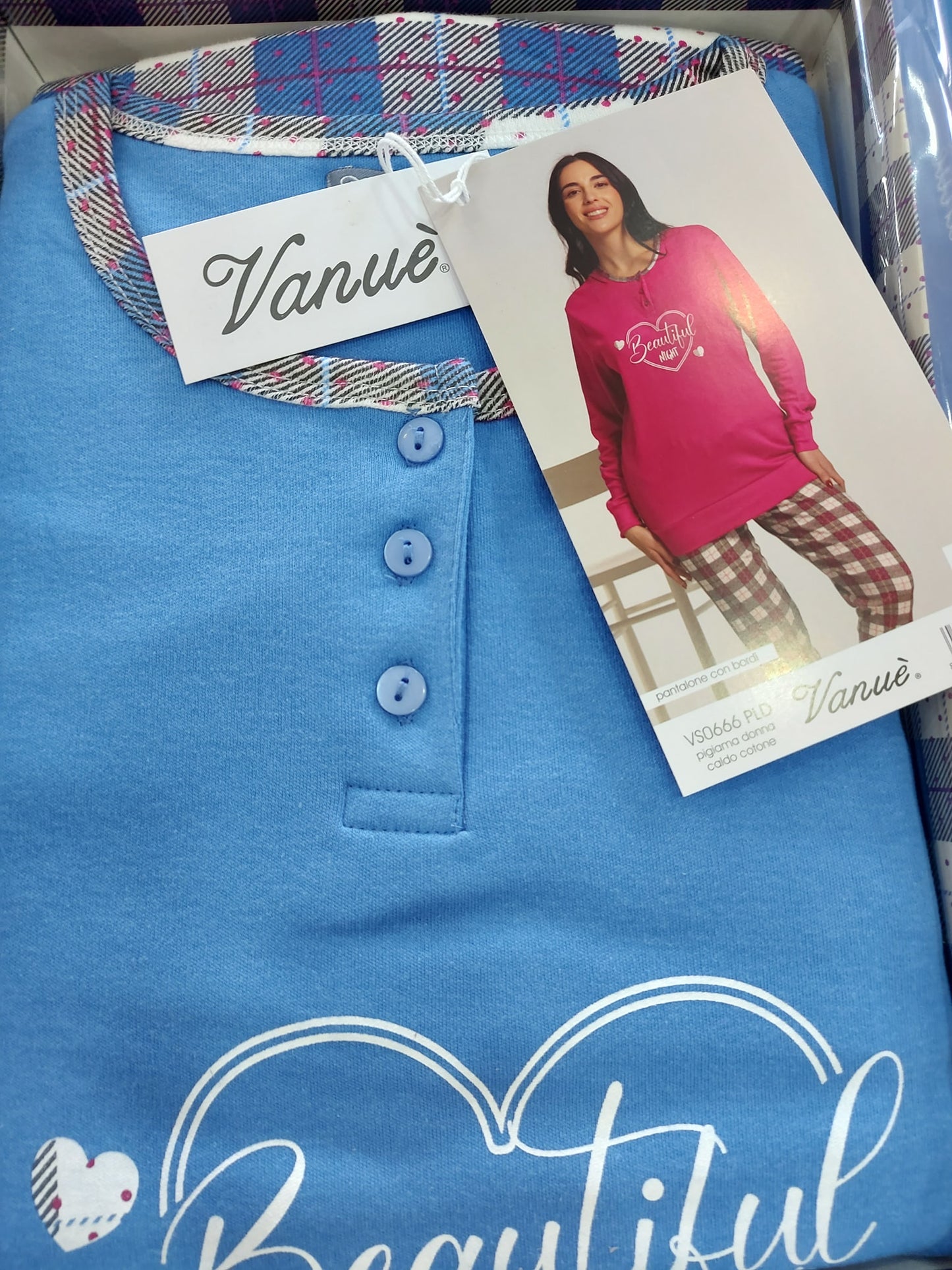 Vanue' Pigiama Donna Serafino In Caldo Cotone VS0666