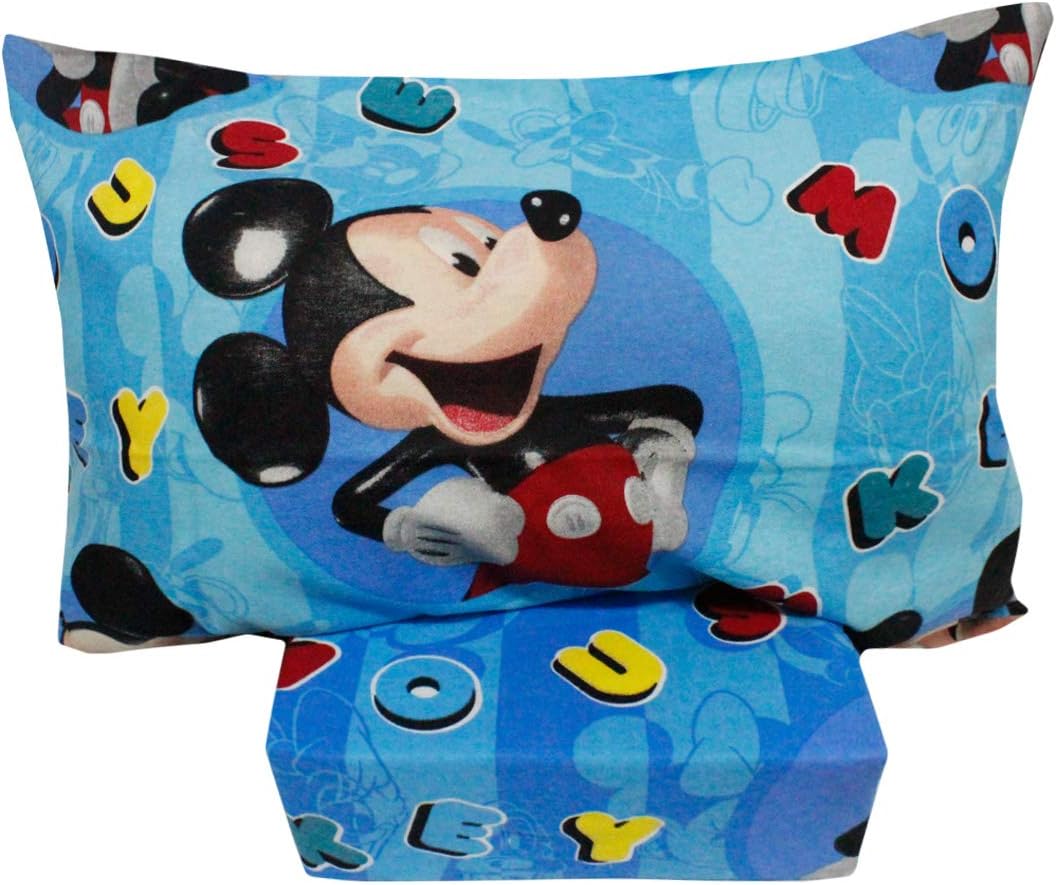 Set Completo Lenzuola Flanella Letto Singolo Disney Topolino Mickey Mouse